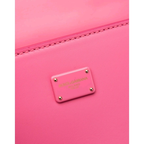 Dolce & Gabbana Sicily 62 Italian Leather Pink Satchel And Crossbody - Picture 8 of 12